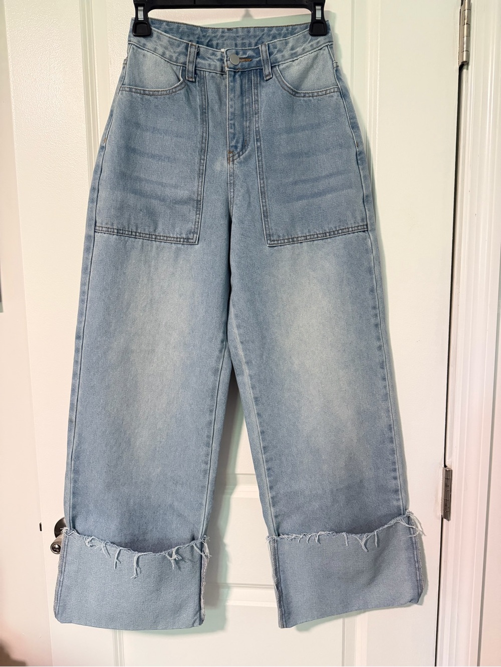 Le Lis Light Blue High-Rise Wide Leg Jeans